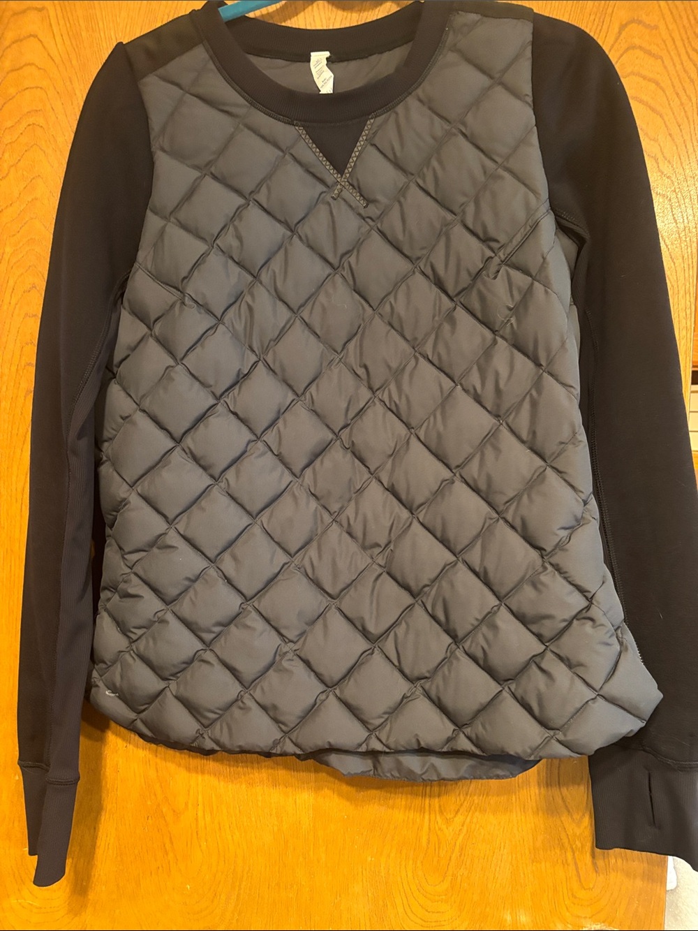 lululemon athletica Quilted Front Crewneck down running top